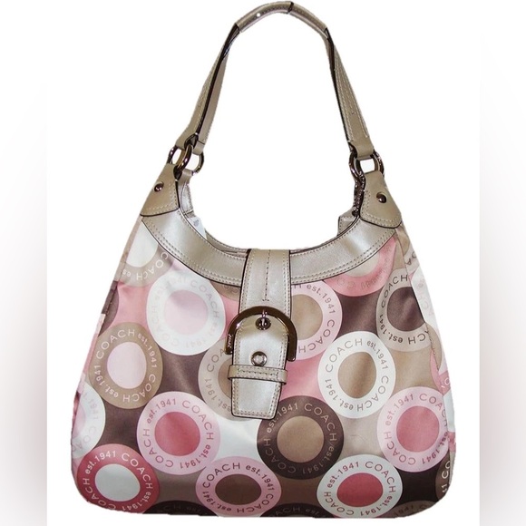 Coach Women’s Soho Snaphead Large Pink, Brown & White...